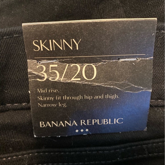 NWT Banana Republic Skinny Jeans Black 35/20 - Picture 2 of 4
